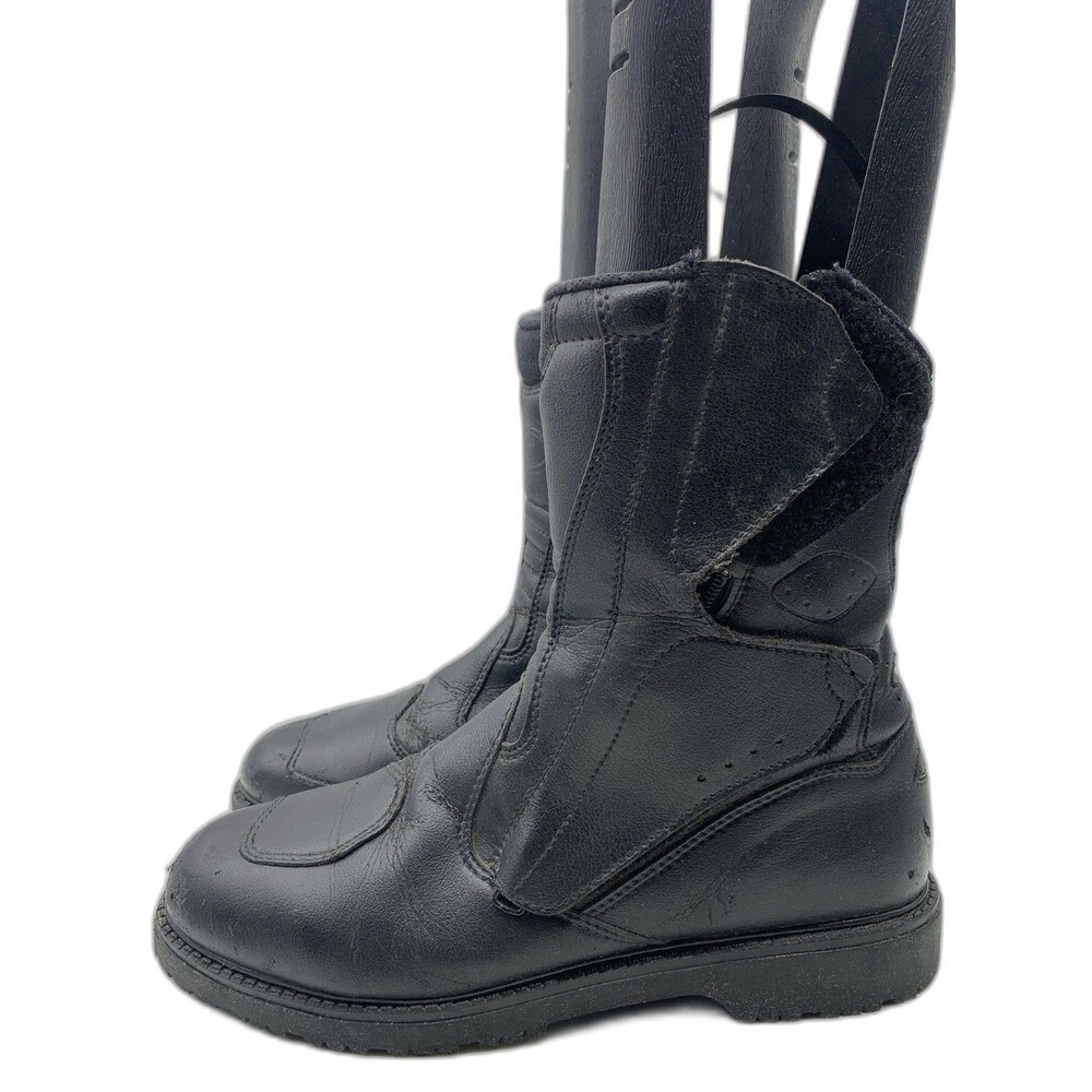 Sidi Motorcyle Boots Men SZ US 11.5 EU 46 Black Leather Side Zip Riding Touring